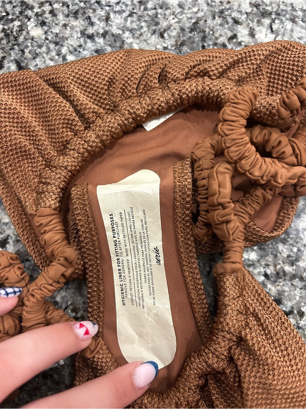 Aerie Brown Bikini with Ruched Bottoms - Picture 5 of 9